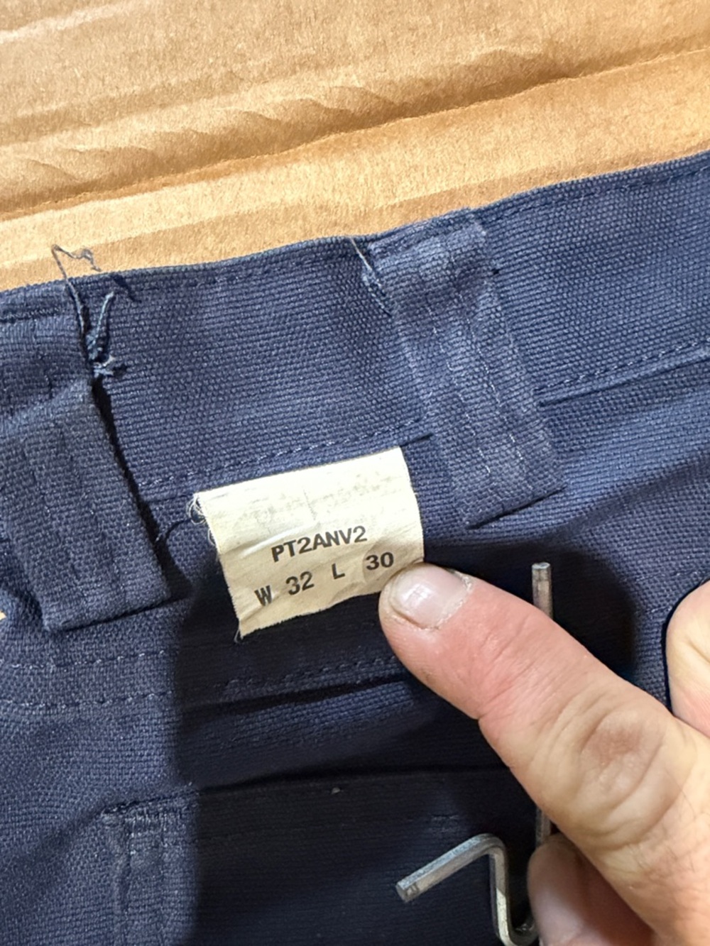 Men's Navy Cargo Work Pants with Utility Pockets - Picture 4 of 4